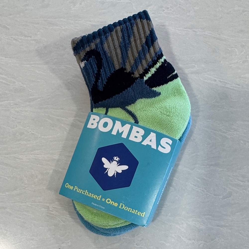 Bombas Toddler Calf Crew Socks pack of 2 mixed Bird design